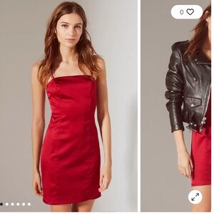 Urban Outfitters Val Straight-Neck Satin Mini Dress size xs